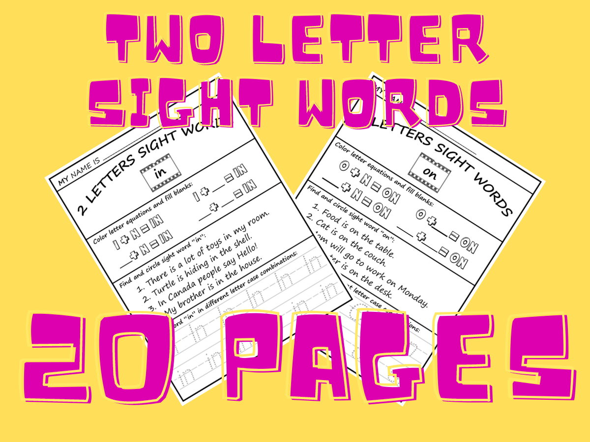 two letter sight words worksheets
